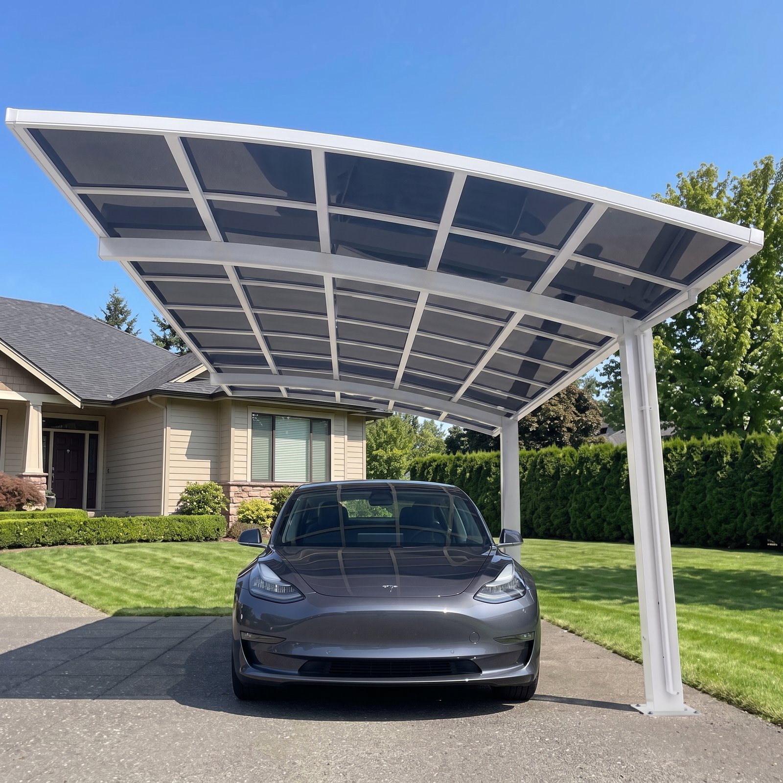 Same_image_4k_image_2K_202607151140 X-metal Carport autoportant aluminium 15m² polycarbonate gris anthracite 300x500cm – Image 1