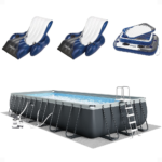Piscine rectangulaire Intex Ultra XTR (24 x 12 x 4,3 pieds), lot de 2 flotteurs et glacière