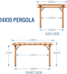 Backyard Discovery Pergola En Bois 305 X 426 cm Abri de Terrasse Autoportant Pour Le Jardin – Image 6